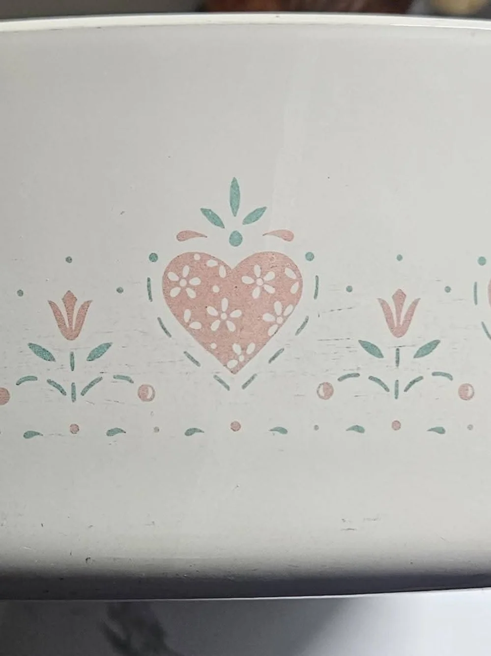 Corningware Forever Yours Pattern Pastel Heart Floral - Pink